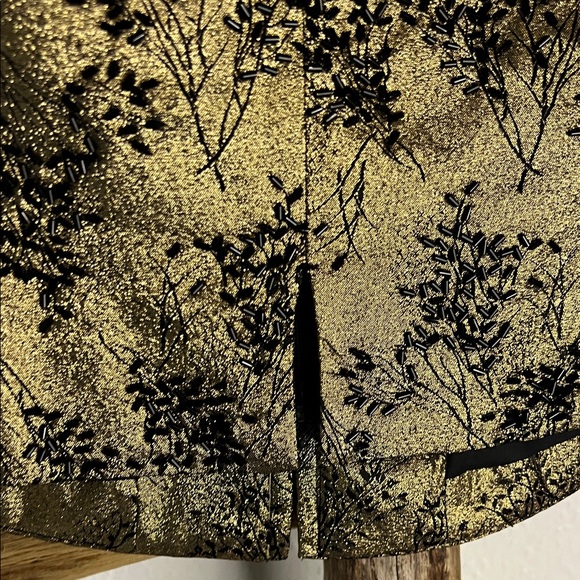 Carmen Marc Valvo Gold and Black Beaded Sleeveless Top Vest S/M - Picture 7 of 9